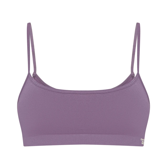 Seamless ribbed bra Plum