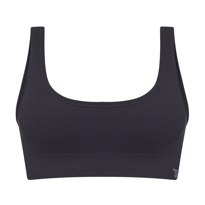 Seamless ribbed top Dark graphite