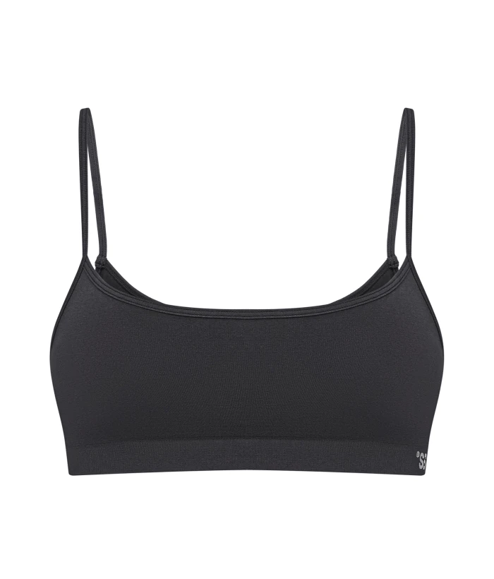 Seamless ribbed bra Dark graphite