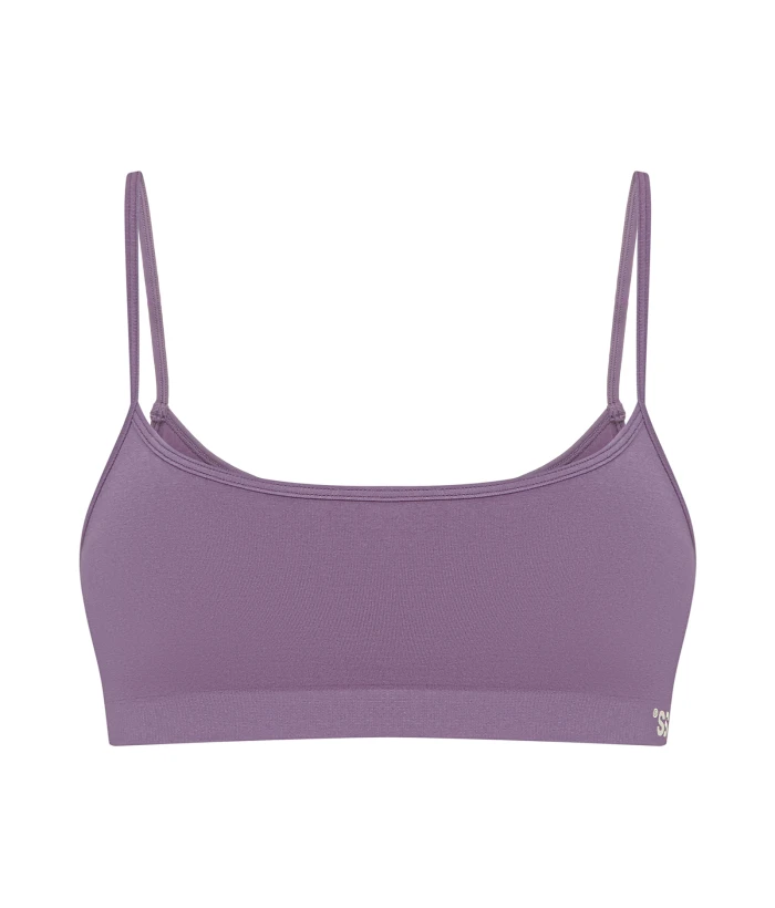 Seamless ribbed bra Plum