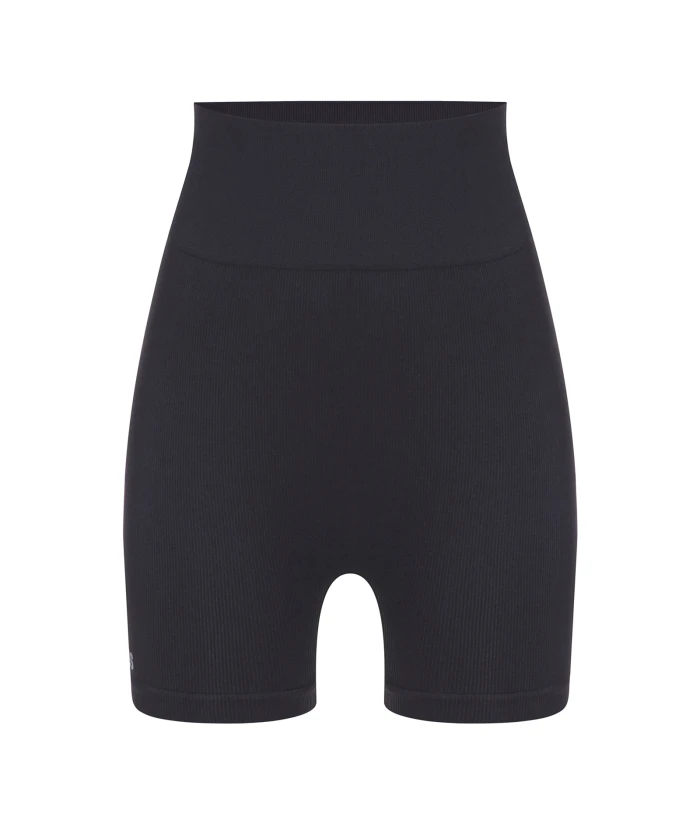 Seamless ribbed shorts Dark graphite