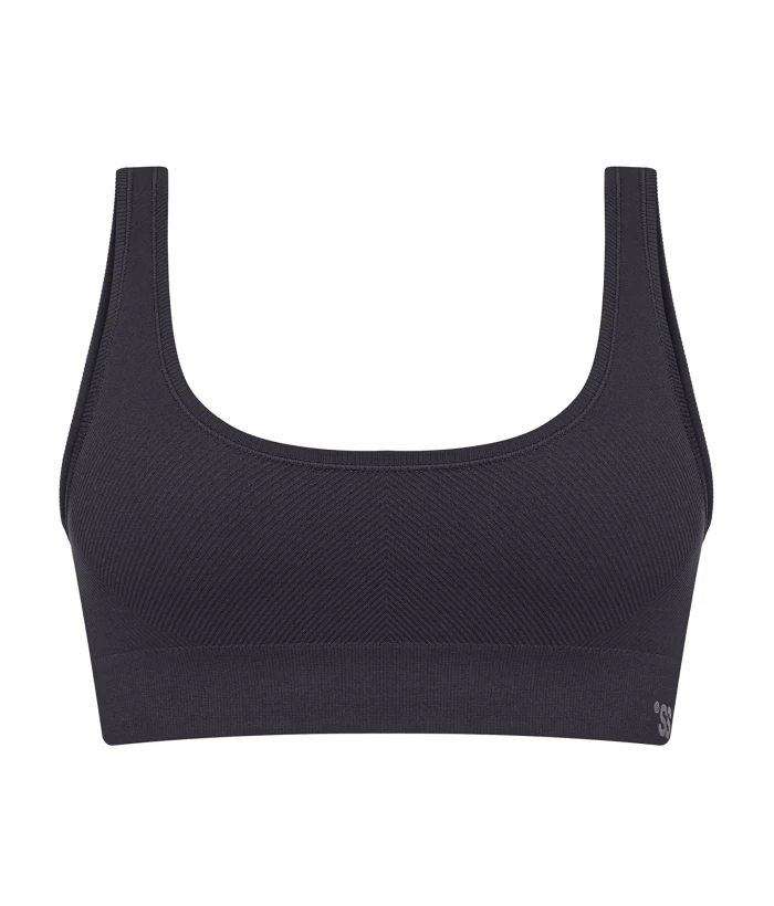 Seamless ribbed top Dark graphite