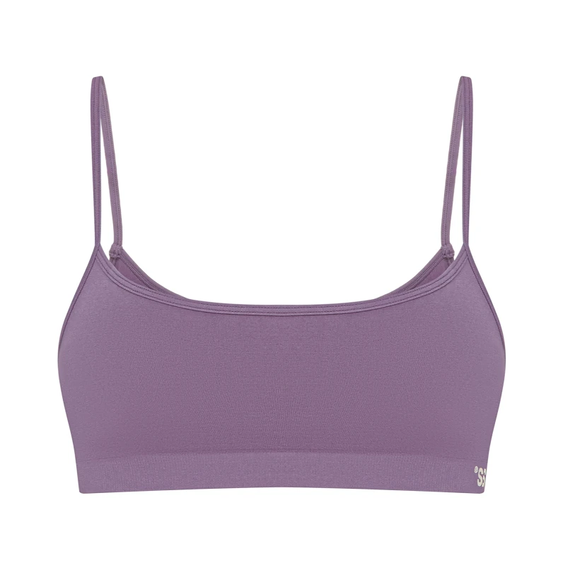 Seamless ribbed bra Plum