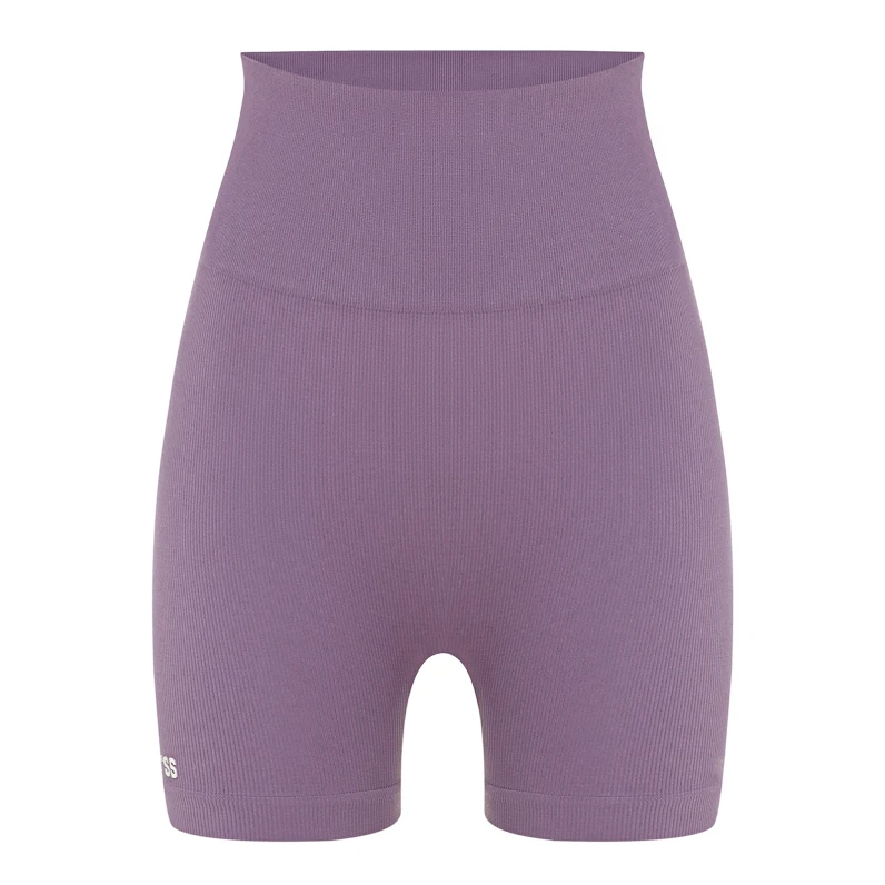 Seamless ribbed shorts Plum