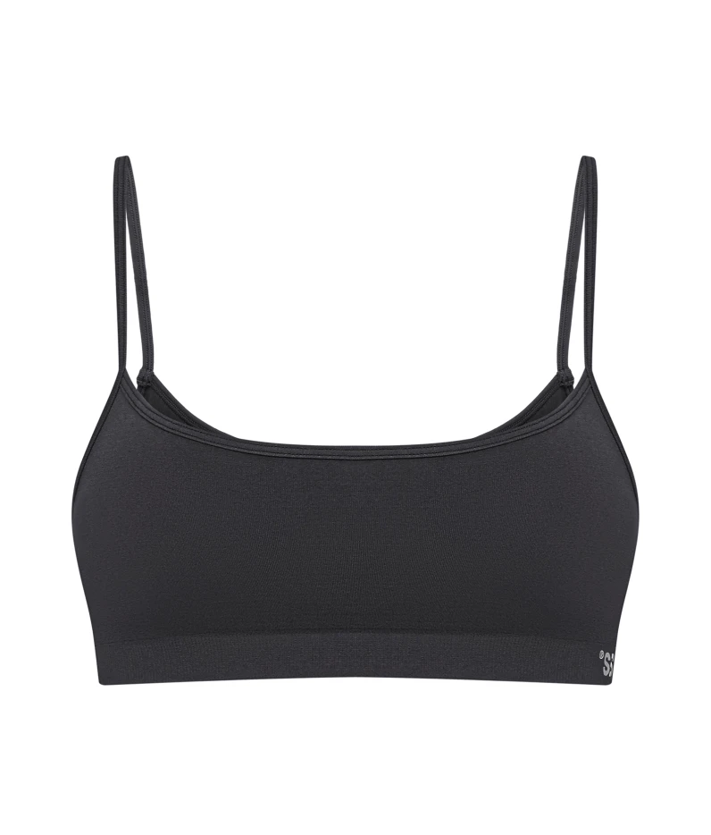 Seamless ribbed bra Dark graphite