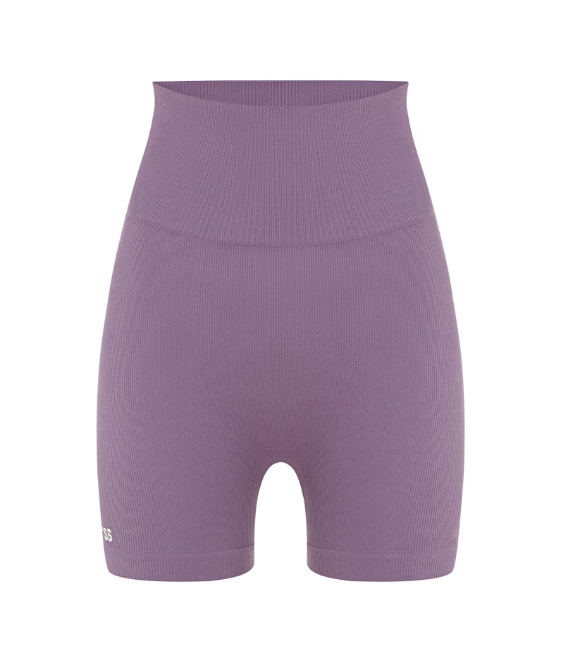 Seamless ribbed shorts Plum