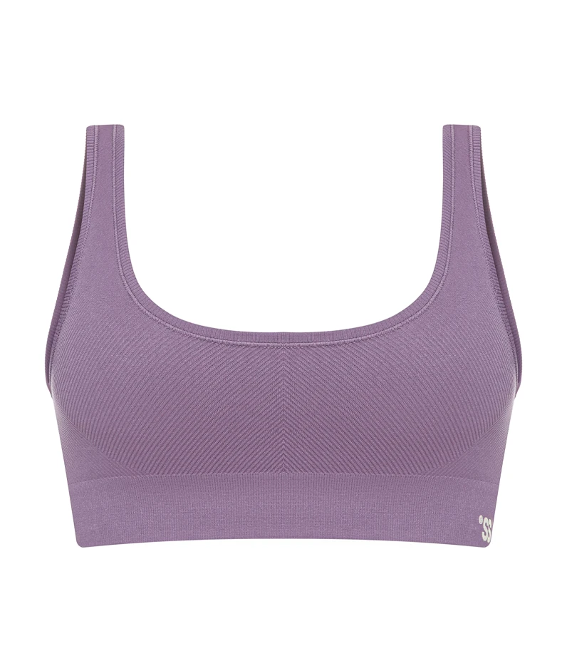 Seamless ribbed top Plum